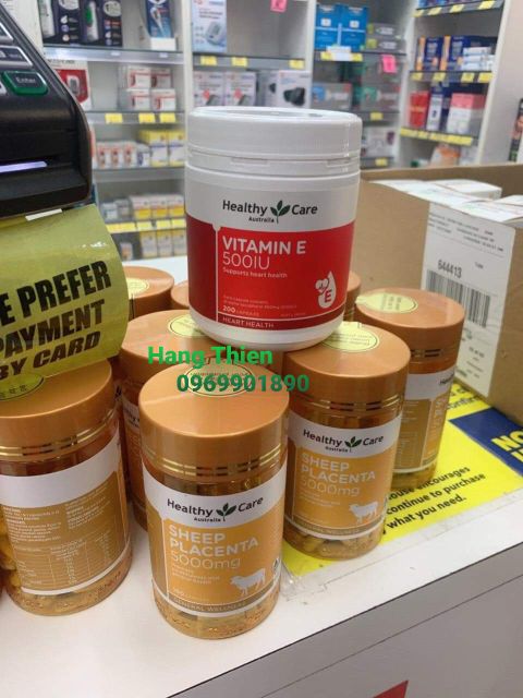 🍃🌸🍃Bill  Viên uống nhau thai cừu Healthy Care 5000mg 100 viên
