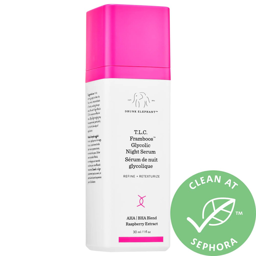 (Sẵn 5/8mL)🌿 Serum Chống Lão Hóa Drunk Elephant T.L.C. Framboos™ Glycolic Night Serum