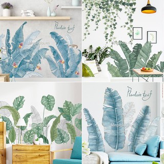 Decal lá xanh dán tường rủ trần hàn quốc [D11-2012]