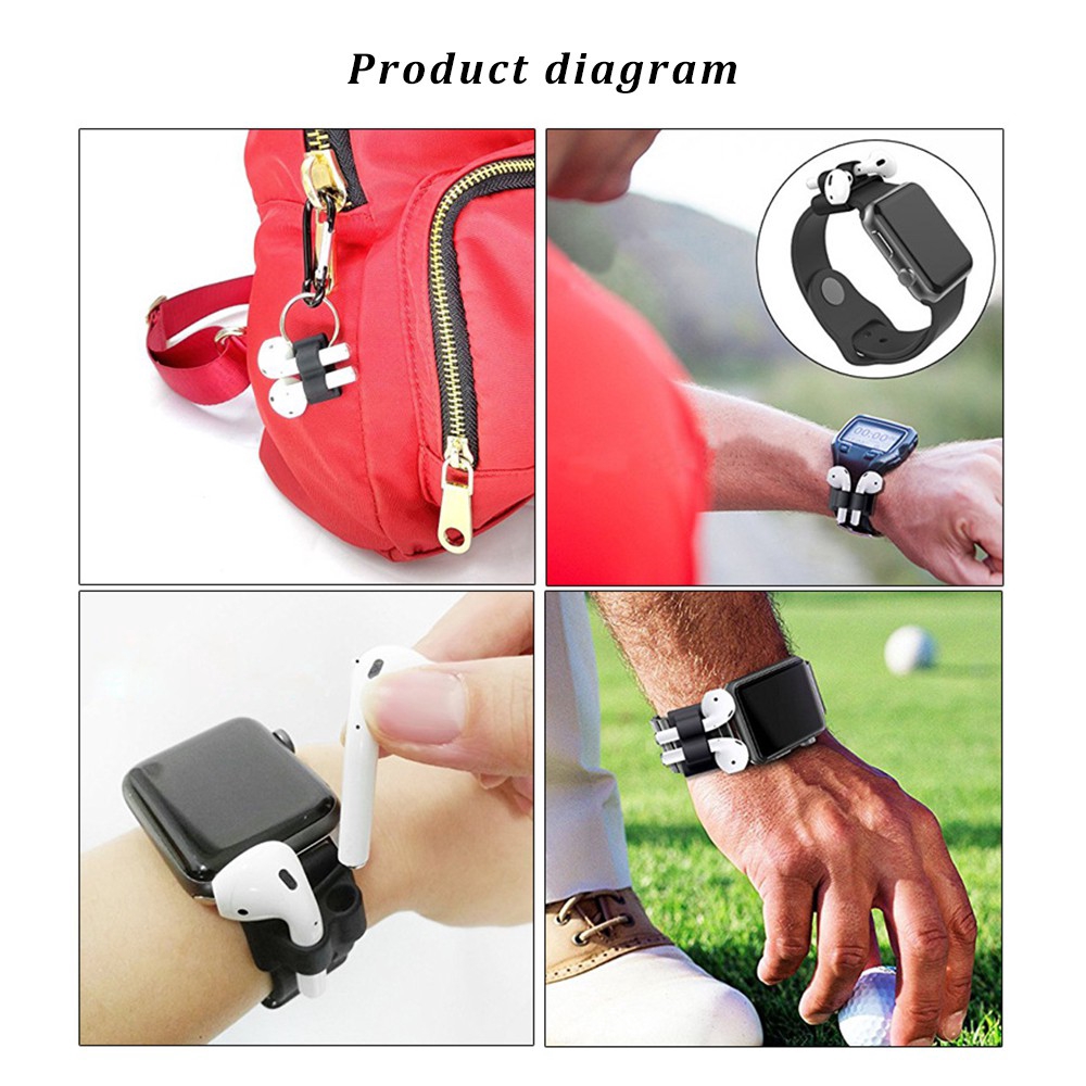 Headphones Protector Sleeve For Apple AirPods Portable Anti-Lost Silicone Airpods Storage Case