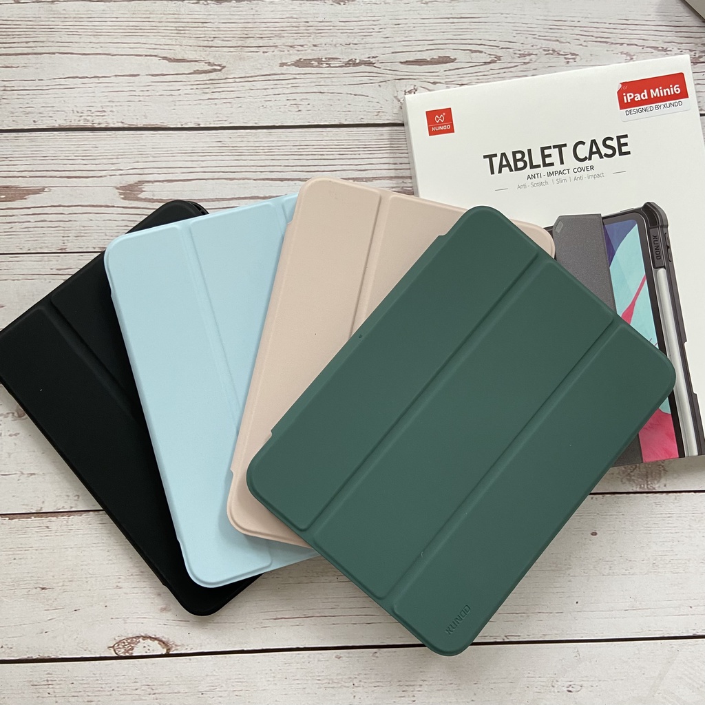 Bao da XUNDD iPad Mini 6    - Chống sốc, Có ngăn đựng bút - Xanh Rêu