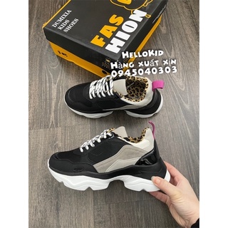 G20 - Giày sneaker đen lót báo