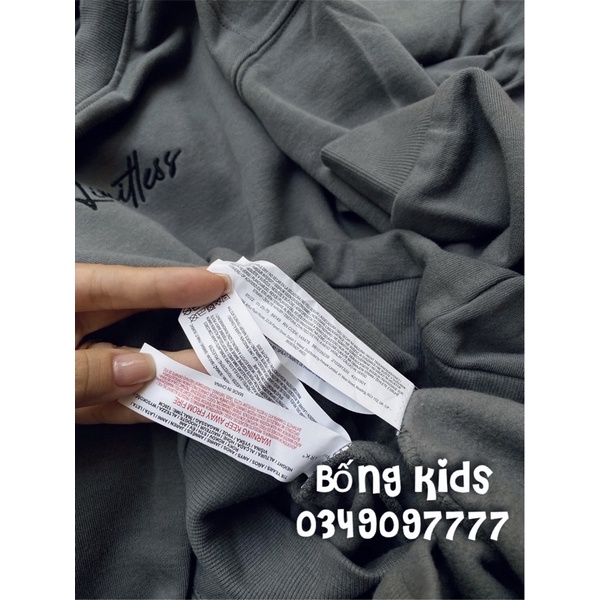 Bộ Nỉ Bé Trai &amp; Bé Gái Thêu Limitless Ghi Xám PR