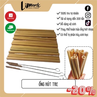 Ống Hút Tre nhiều size + Cọ rửa ống hút Limart