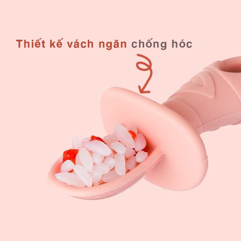 Bộ nĩa thìa ăn dặm cho bé muỗng và nĩa silicon giúp trẻ tập xúc ăn ADAM11 KIDS GARDEN