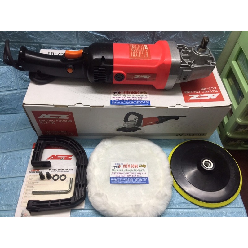 Máy đánh bóng 🥎 FREESHIP 🥎 Máy đánh bóng ôtô ACZ đĩa 180mm 1800W đánh bóng các bề mặt ôtô, gỗ, gương,điêu khắc mỹ nghệ