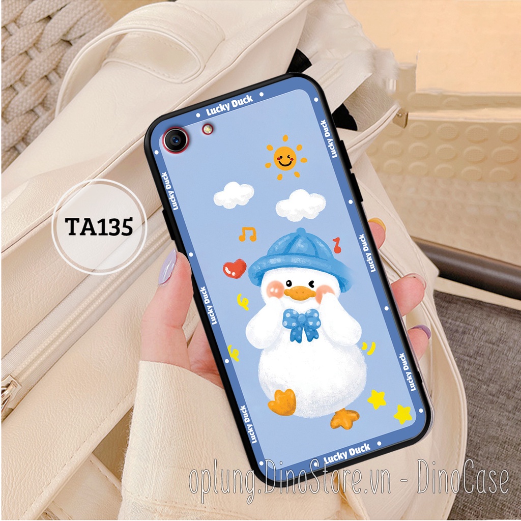 Ốp lưng Oppo A71/A83/A59/F1s in hình chú vịt vui vẻ may mắn, Lucky Duck dễ thương bảo vệ camera.