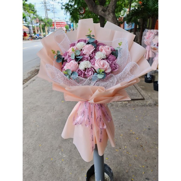 Hoa sáp cao cấp tông hồng nude sang chảnh l