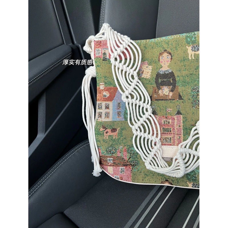 Túi Xách Canvas Họa Tiết Tranh Sơn Dầu Phong Cách Mùa Hè Cá Tính