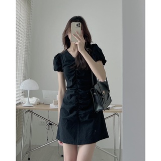 V8115 Váy dúm tay bồng Audrey