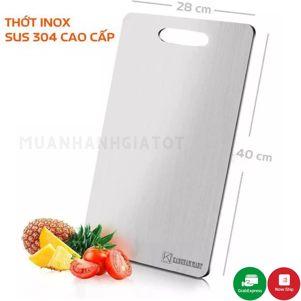 Thớt Inox 304 Kháng Khuẩn Cường Lực - Vệ Sinh Dễ Dàng - Rã Đông Nhanh - Chống Ẩm Mốc - Không Xước Dăm - Không Mùn Gỗ