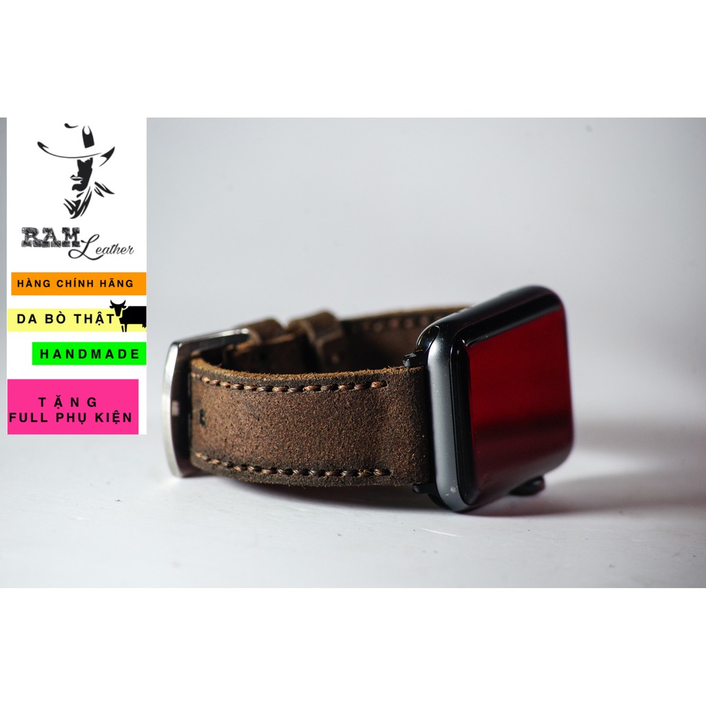 Dây đồng hồ Apple Watch , Iwatch , Iphone Watch Da Bò Thật  RAM Leather Classic  Bền Đẹp