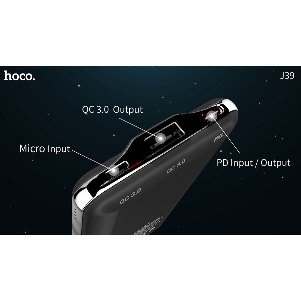 Pin dự phòng hỗ trợ sạc nhanh QC3.0 10.000mah HOCO - J39