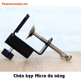 Chân micro kẹp bàn cho mic thu âm