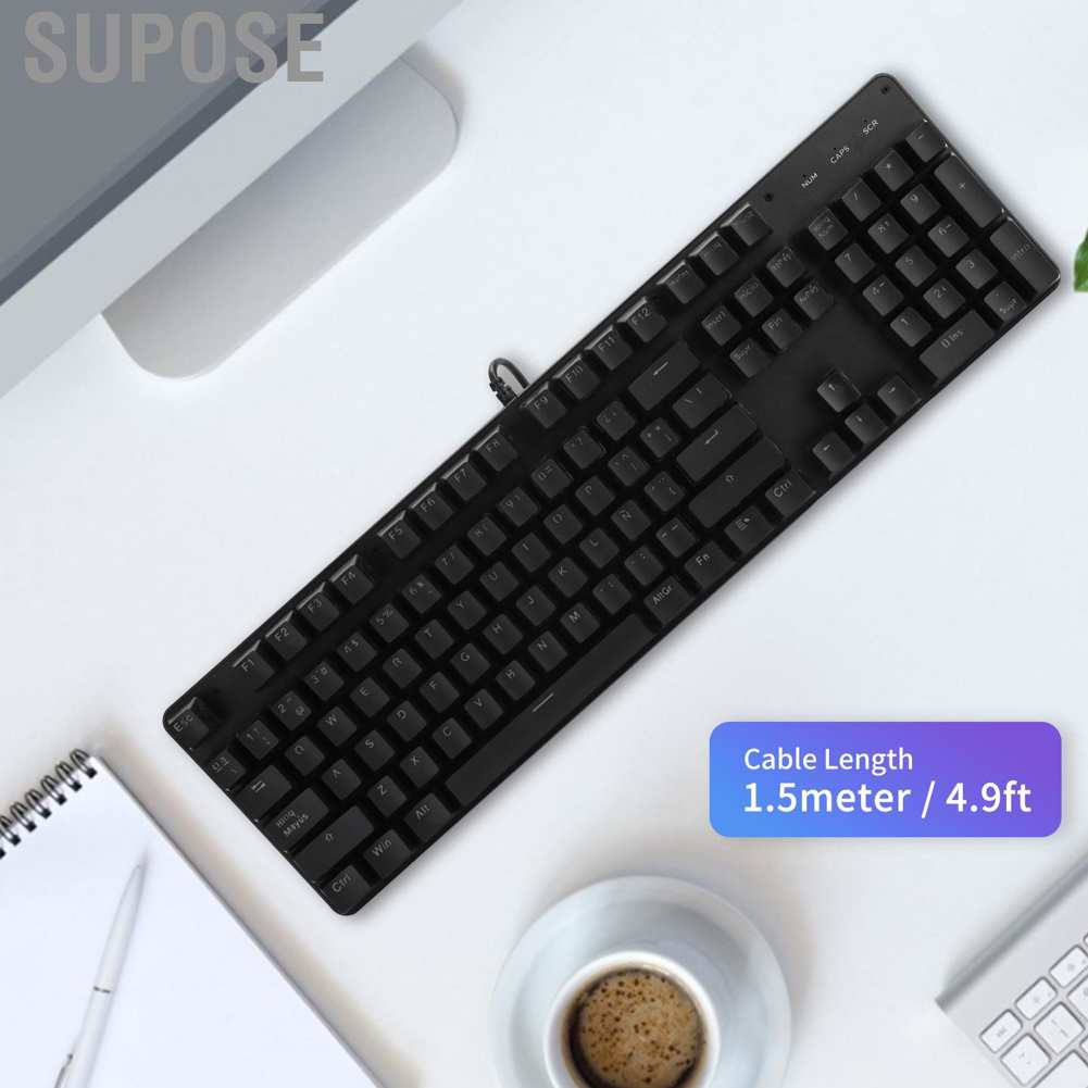 Supose PC Keyboard Color Mixed 104‑Key Spanish Blue Switch Notebook Gaming Computer Supplies