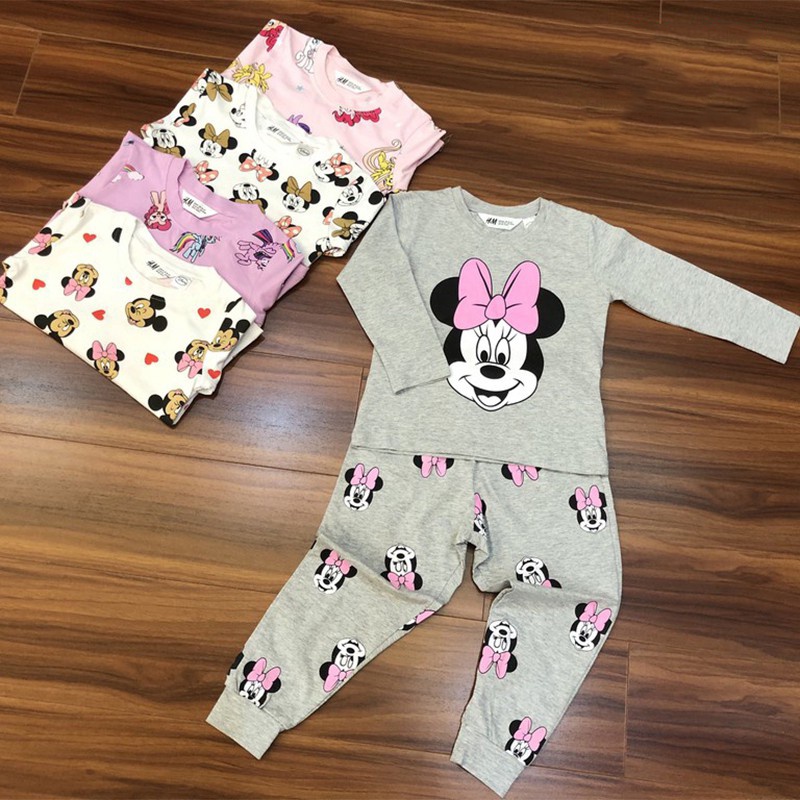 Bộ thun dài tay H&M cho bé gái 2 - 10 tuổi