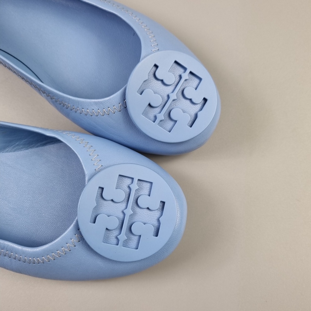 Giày Tory Burch Minnie Travel Leather Ballet Flats - Hàng chính Hãng