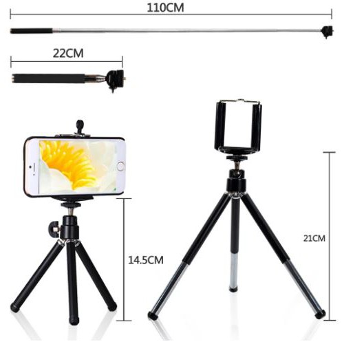 [HCM] - Ống kính ĐT chụp xa 8x | chụp cận Macro | Wide + Angle | Fisheye kèm chân 3 càng tripod | Cây Selfie | Bluetooth