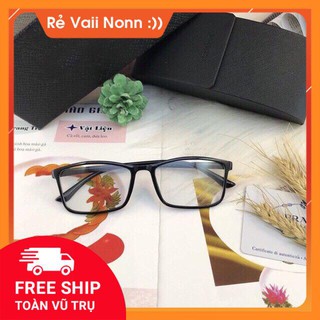 (SIÊU SALE) [sỉ kính gọng dẻo from vuông] mắt kính giả cận màu đen nhám