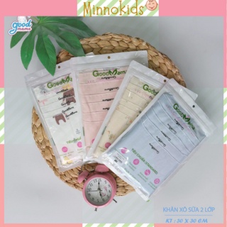 Khăn xô sữa đa năng cho bé goodmama 2 lớp sợi tre, set 6 khăn kt 30x30cm