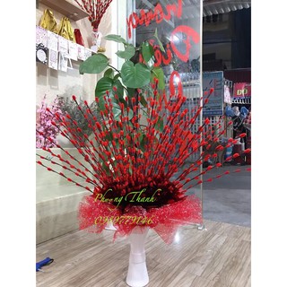 sét nguyên liệu 100 cành nụ tầm xuân 60cm+10 tờ lụa