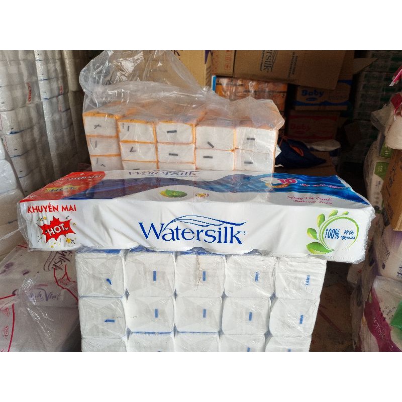 GIẤY VẾ SINH WATERSILK 10 cuộn x 3 lớp không lõi