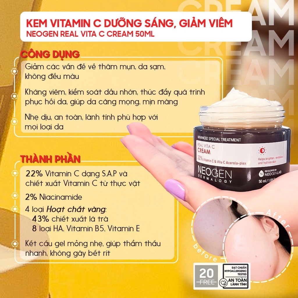 Tinh Chất Dưỡng Trắng, Mờ Thâm Neogen Dermalogy Real Vitamin C Serum - 32g