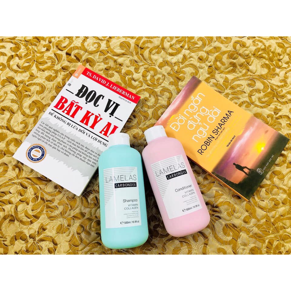 Cặp Gội Xả Phục Hồi Tóc, Siêu Lưu Hương LAMELAS CARBONDEX 500ml