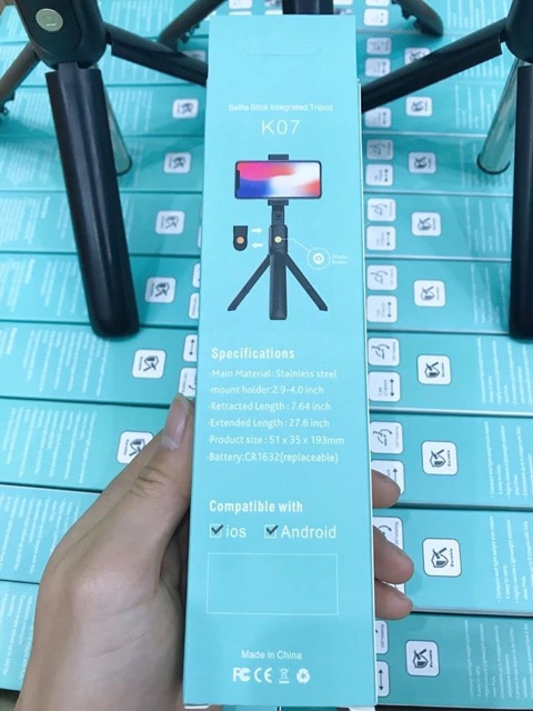 Gậy Tự Sướng Bluetooth K07, Gậy Selfie Bluetooth Loại 1 Cực Chắc | BigBuy360 - bigbuy360.vn