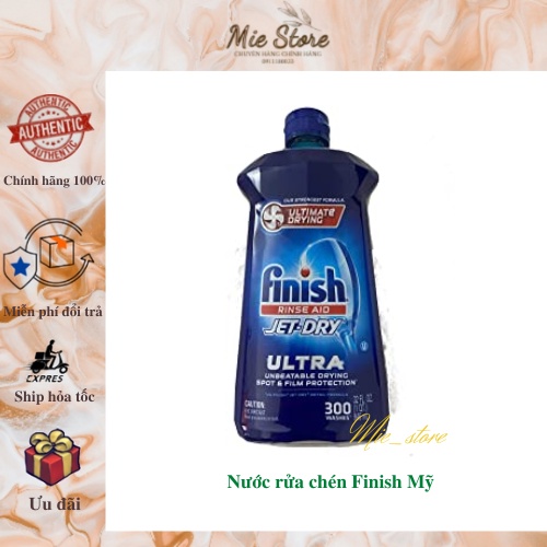 Nước rửa chén Finish Jet-Dry Ultra Rinse Aid Dishwasher Rinse 946ml