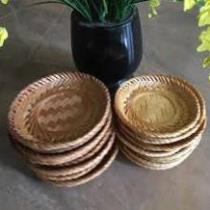 Xả hàng Đĩa làm bằng tre để đựng hạt bí, hướng dương, làm trang trí decor