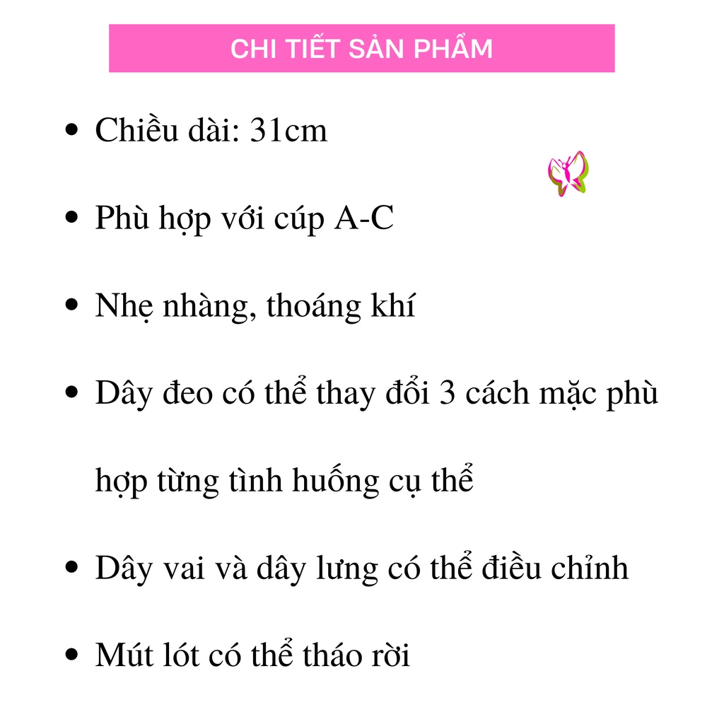 Áo bra su đúc hở sâu phần lưng, dây mặc 4 kiểu cao cấp, thiết kế đơn giản, trẻ trung, dễ phối đồ (MS 04035) Anna Shop
