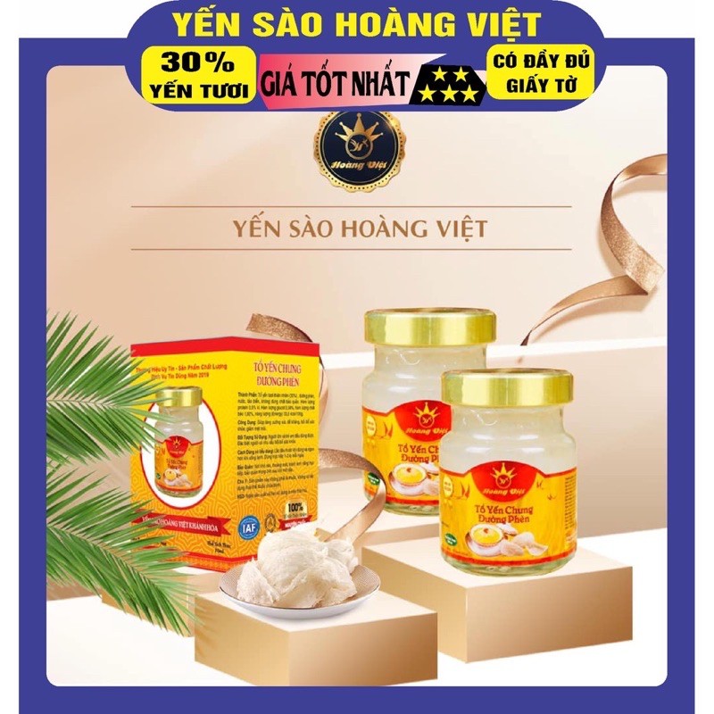 [6gr yến tươi] yến sào Hoàng Việt chưng đường phèn