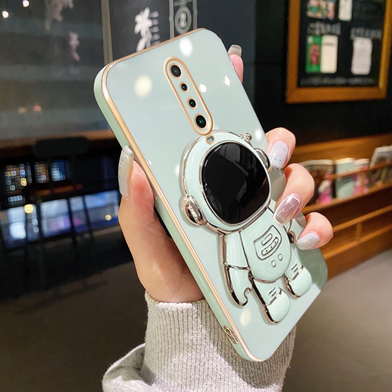 Ốp Điện Thoại Mỏng Nhẹ Tráng Gương Hình Phi Hành Gia Kèm Giá Đỡ Đứng Chống Sốc Cho Xiaomi MI Redmi K30 MI POCO F2 MI POCO X2