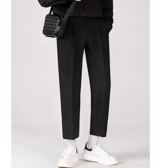 Quần tây ống suông cạp chun cho nam nữ lưng thun phía sau chất vải tuyết mưa co giãn thoáng mát SHOPDONAM1993 Q15