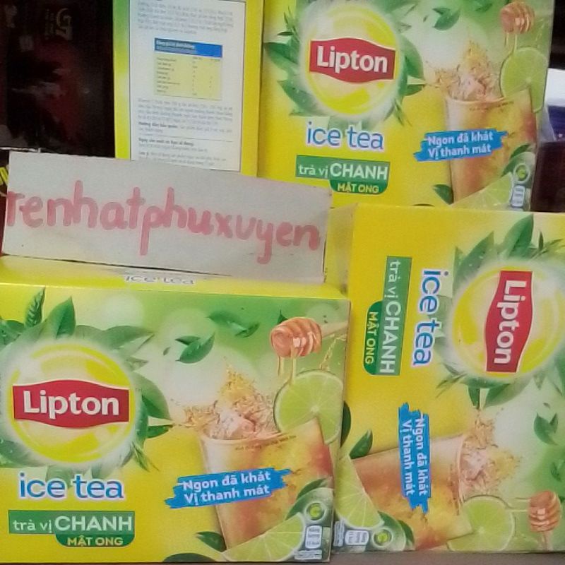 lipton ice tea trà hoà tan vị chanh mật ong 16gói x 14g