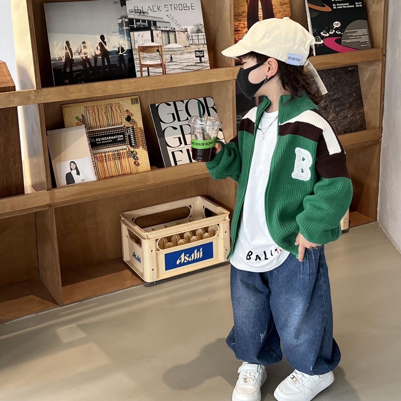 Áo khoác len chữ B cao cấp bé trai