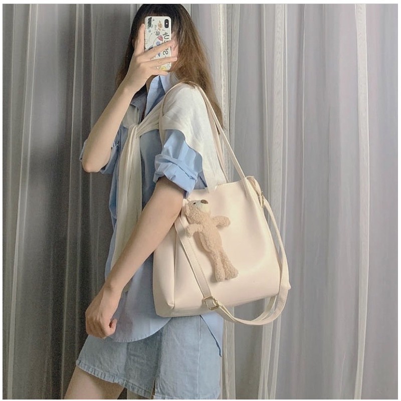 [TẶNG MÓC GẤU]-TÚI TOTE DA ĐEO CHÉO HÀN QUỐC HANNA | BigBuy360 - bigbuy360.vn