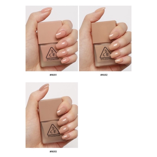 3CE - Nude Nail Lacquer #NU01, #NU02, #NU03 | sơn móng tay màu nude