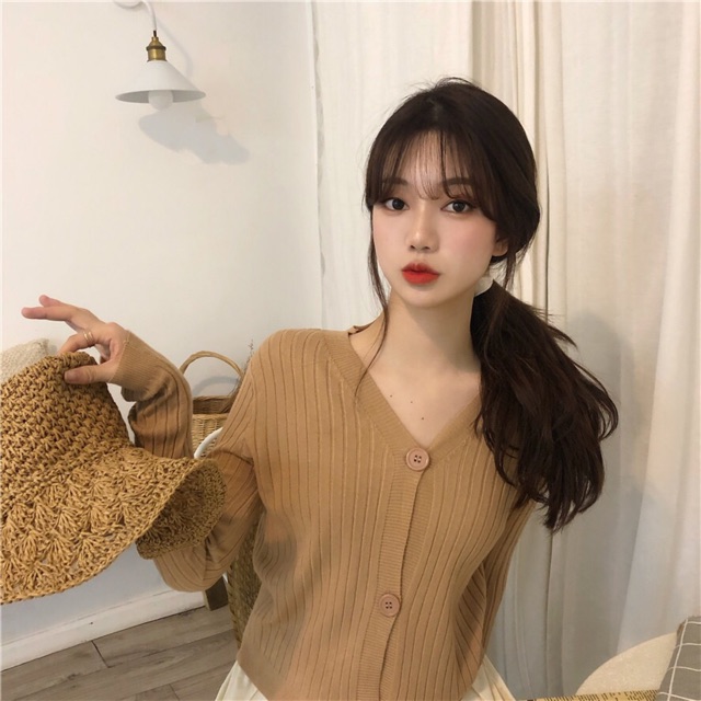 [SẴN + ảnh thật] Áo khoác cardigan len 3 khuy | BigBuy360 - bigbuy360.vn