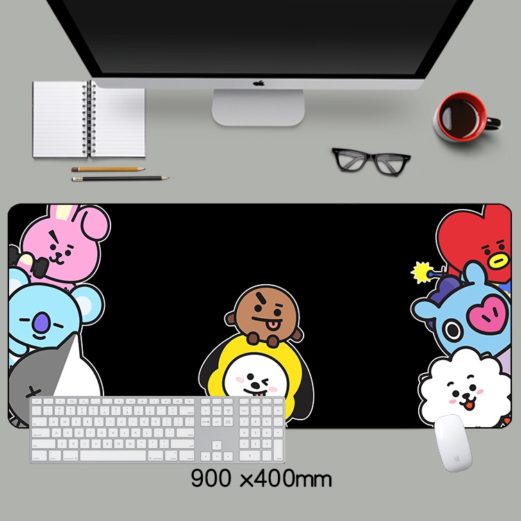 Tấm lót chuột bàn phím cỡ lớn in hình BT21 K-POP Bangtan Boys