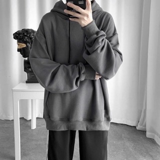 [FREE SHIP] Áo Hoodie Nỉ bông TRƠN màu Xám/Xám xanh UNISEX/Nam nữ unisex/ HOODIE TRƠN | BigBuy360 - bigbuy360.vn