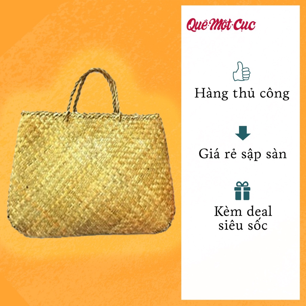 Túi cói [CAO CẤP] size lớn 22 x 42 cm Quê Một Cục