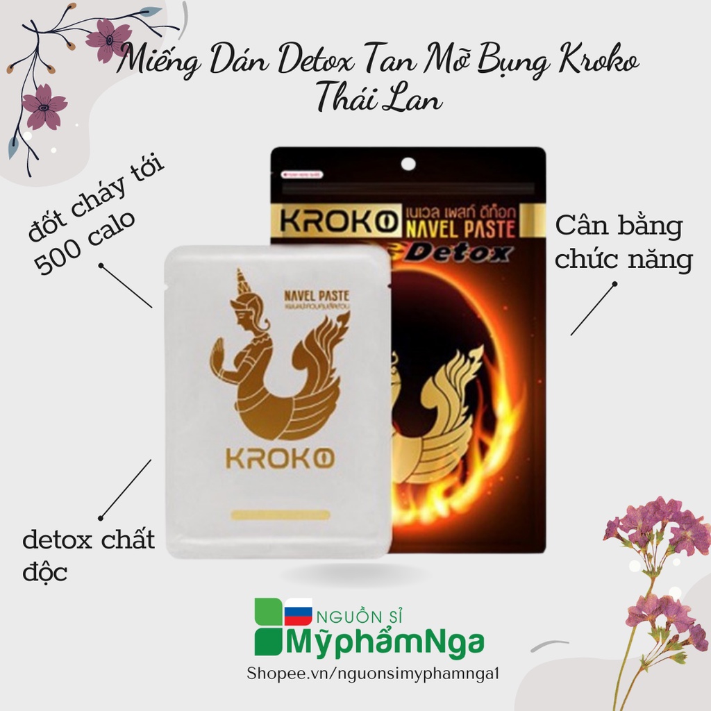 Miếng Dán Detox Tan Mỡ Bụng Kroko Thái Lan