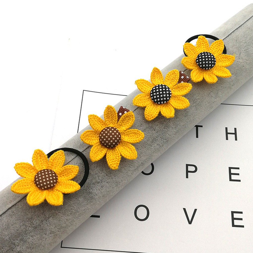 Dây Cột Tóc/Kẹp Tóc Hình Hoa Hướng Dương Cho Bé Gái