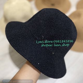 Mũ cói vành tròn tiểu thư