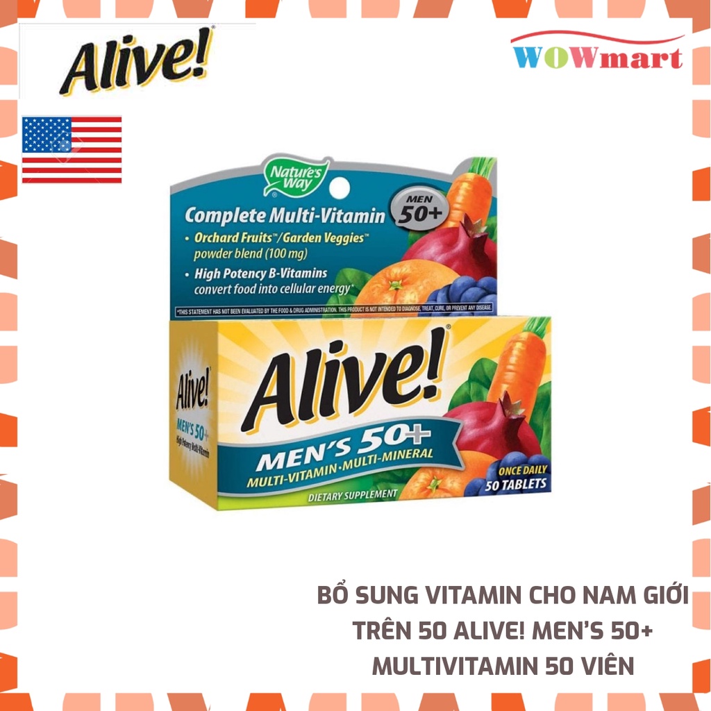 Bổ sung Vitamin cho nam giới trên 50 Alive! Men’s 50+ Multivitamin 50 viên