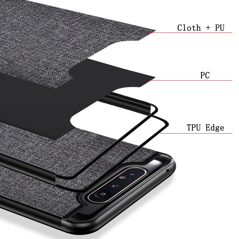 Ốp điện thoại lưng vải màu đa dạng dành cho Samsung Galaxy A80