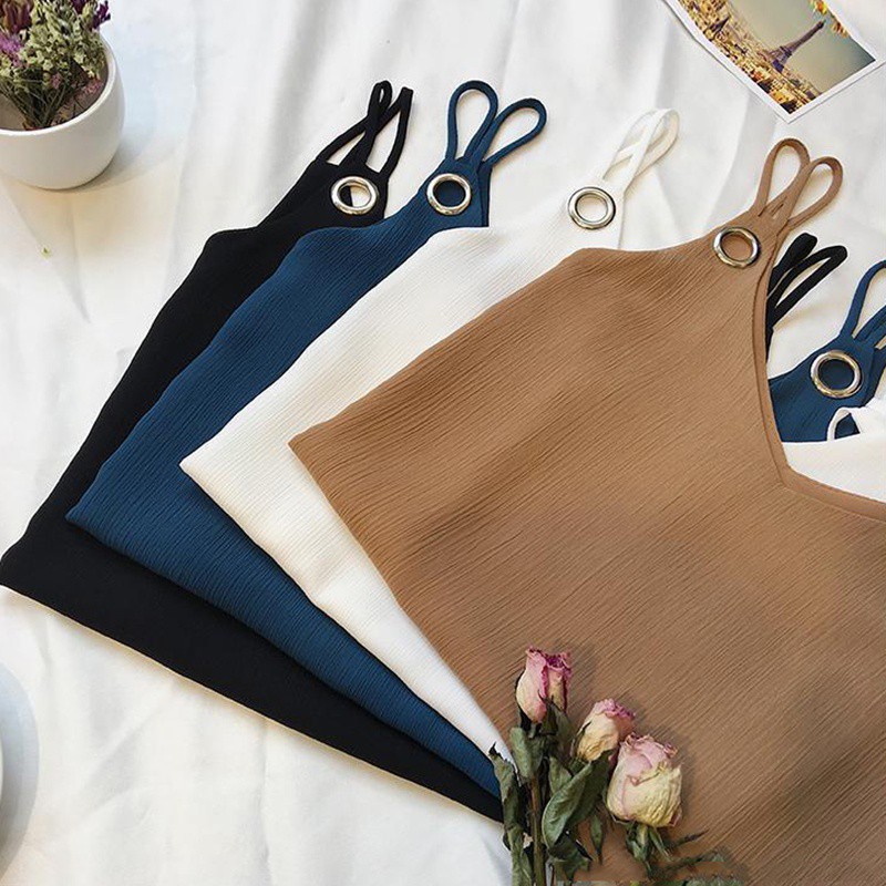 Áo voan tank top 2 dây thời trang hè