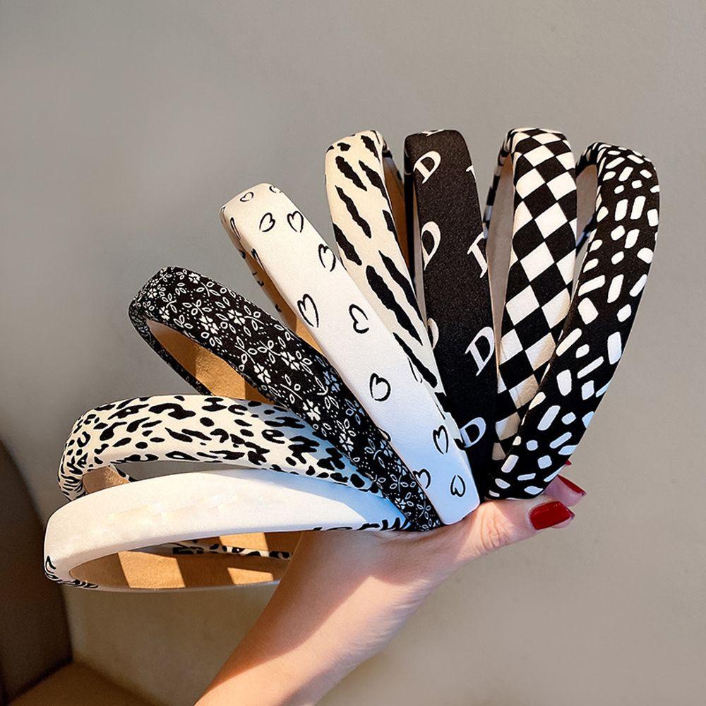 Băng Đô Cài Tóc Rửa Mặt Họa Tiết Da Báo / Hoa / Trái Tim Xinh Xắn Cho Nữ Wmes15